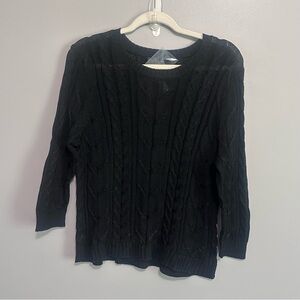 Peruvian Connection Womens Black Jules Top Lightweight Sweater XL New